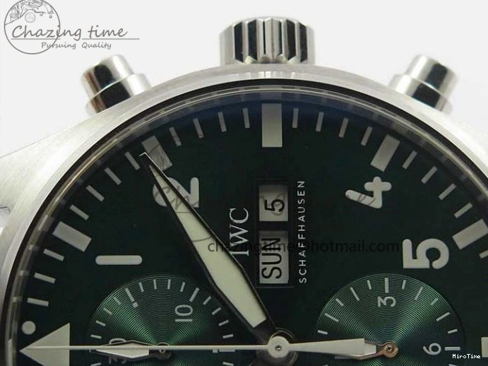 MIROTIME 0109 Pilot Chrono IW377726 ZF 1:1 Best Edition Green Dial on Brown Leather Strap A Trendsetting 7125